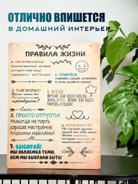 Постер для интерьера с правилами 